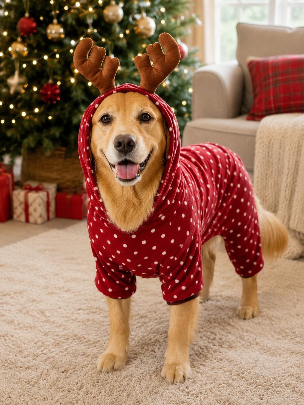 Luv Gear Reindeer Dog Pajamas Large NWT Christmas Costume